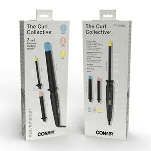 New Conair The Curl Collective 3-in-1 Ceramic Curling Wand